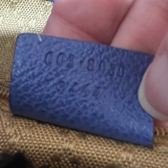 Gucci Blue Suede and Letter Bamboo Backpack - Picture 9 of 13